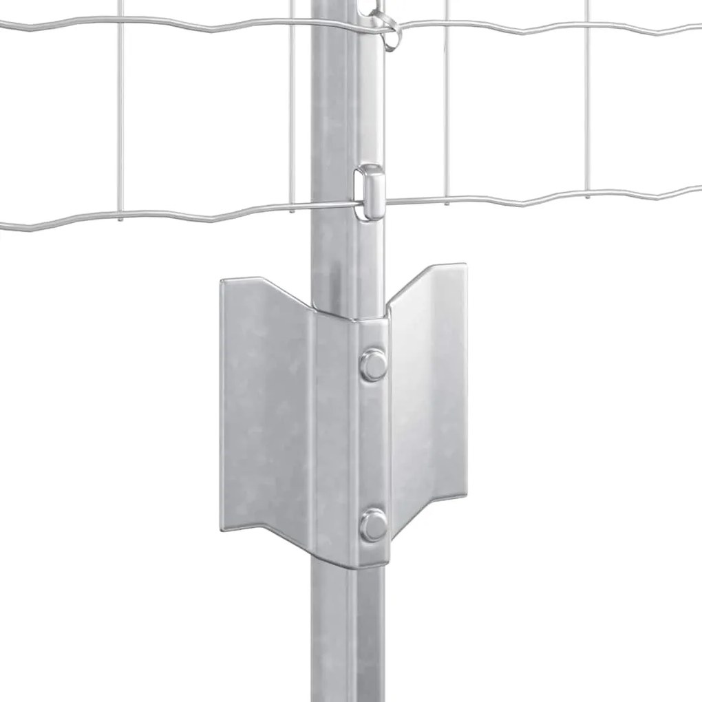 Cerca Euro com 11 Posts U Prata 0,4 x 50 m Aço