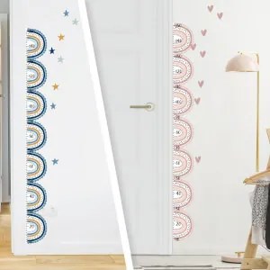 Fita métrica de parede para quarto de criança – Arco-íris em duas cores 150 cm