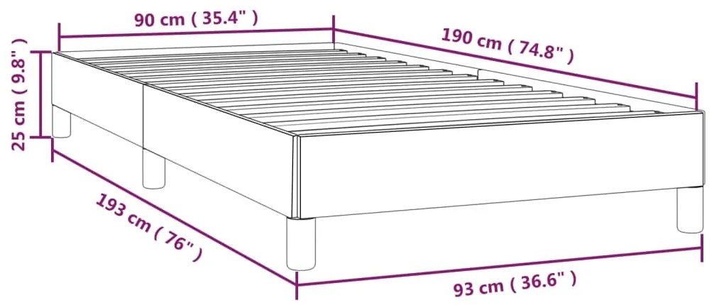 Estrutura de cama 90x190 cm tecido castanho-escuro