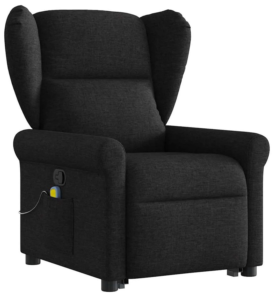 Poltrona de massagens reclinável elevatória tecido preto