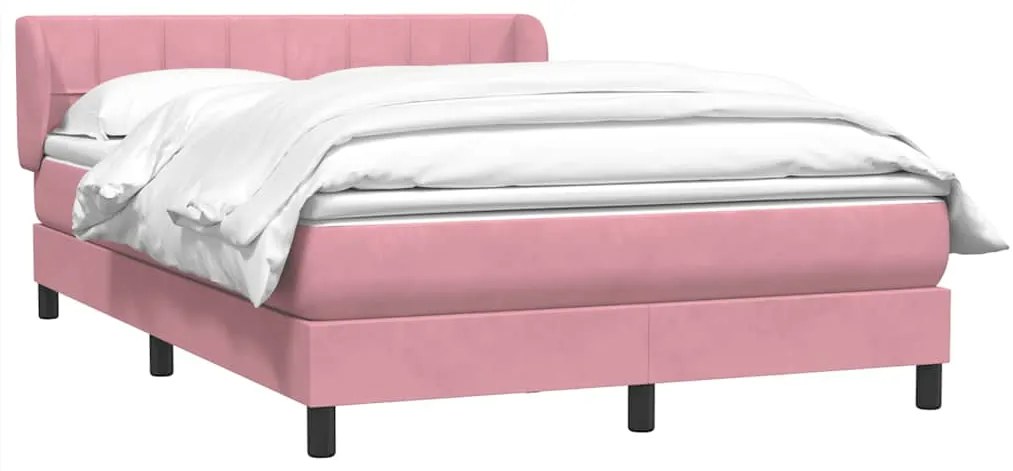 Cama com molas/colchão 140x210 cm veludo Rosa