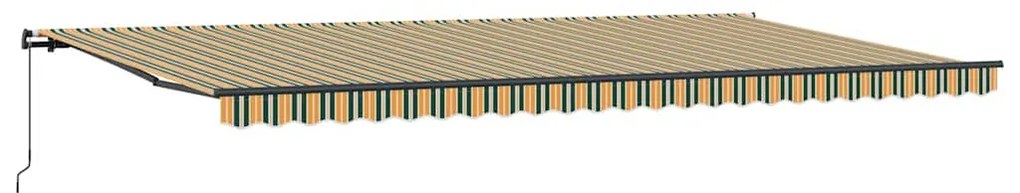 Toldo Retrátil Manual Verde e amarelo 600 × 300 cm Poliéster