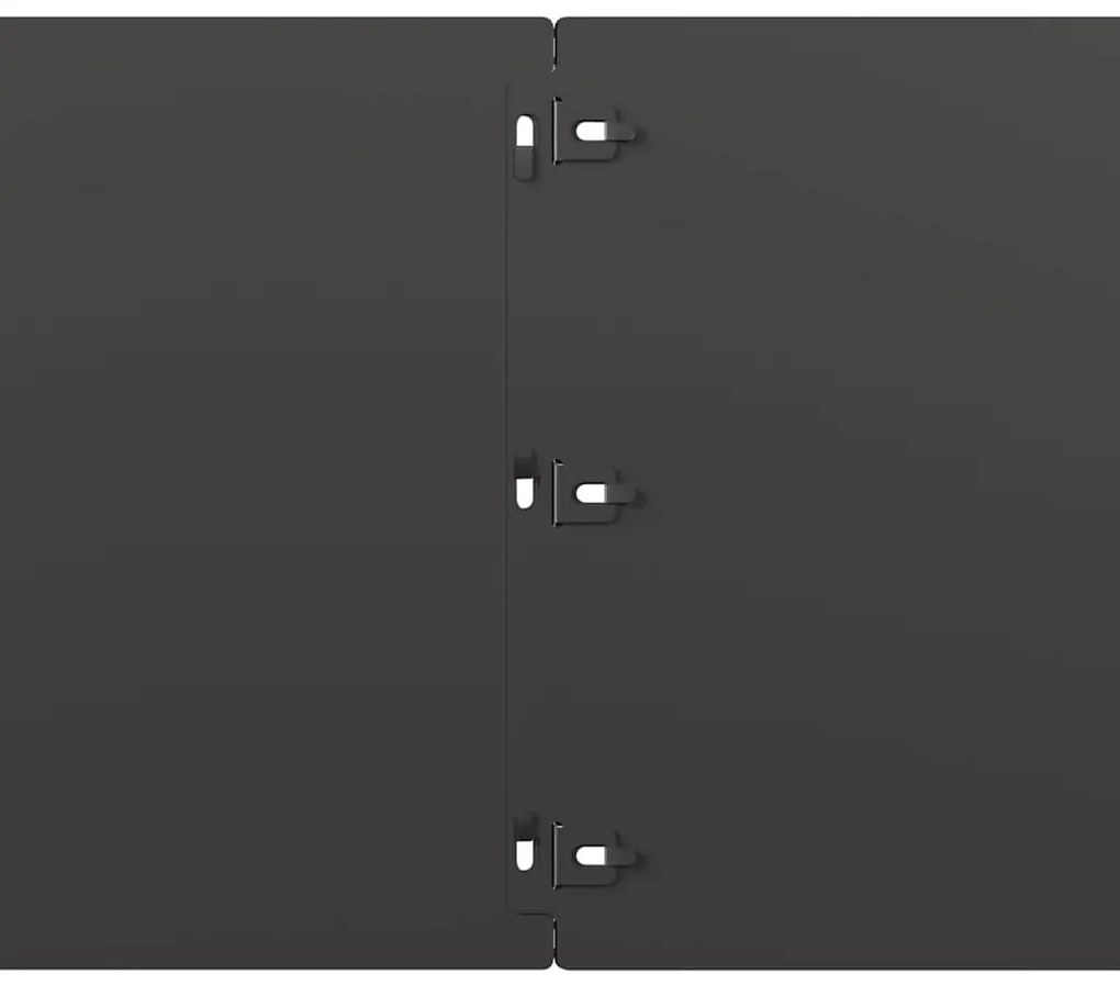 Orlas de relvado 10 pcs preto 25x103 cm aço laminado a frio