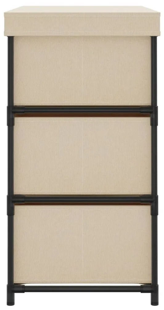 Armário de arrumação com 6 gavetas 55x29x55 cm aço cor creme