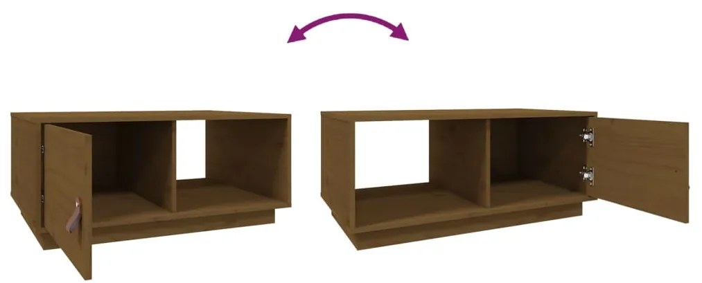 Mesa de centro 80x50x35,5 cm madeira pinho maciça castanho-mel