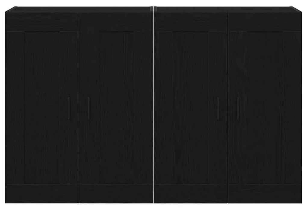 Armários de Parede 2 pcs Carvalho Preto de Madeira Engenheirada