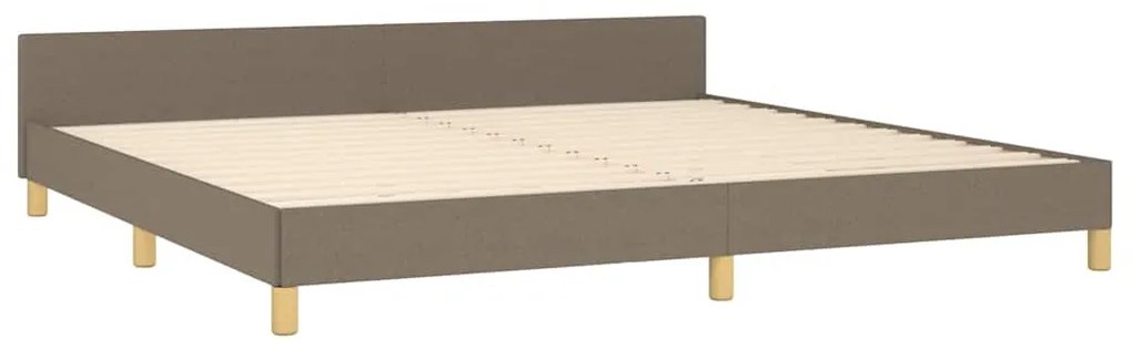 Cama sem colchão 200x200 cm tecido cinzento-acastanhado