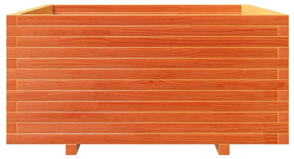 Vaso/floreira jardim 100x100x49,5 cm pinho maciço castanho mel