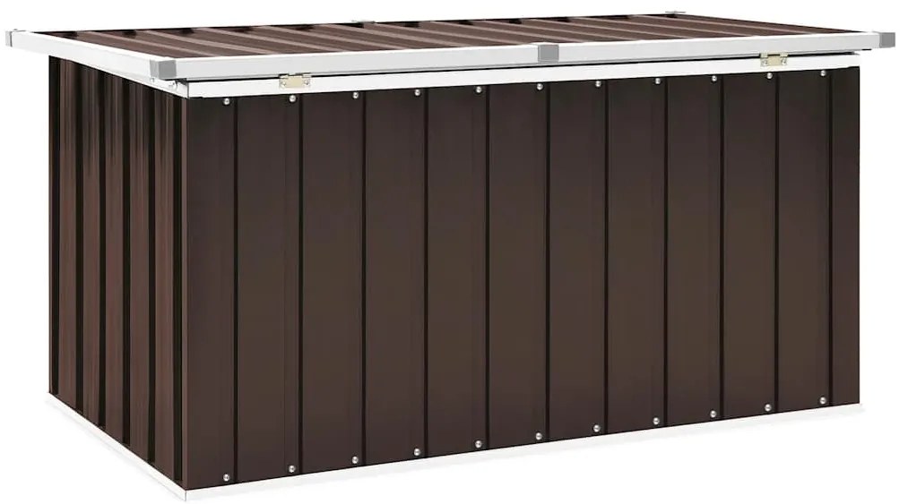 Caixa de arrumação para jardim 129x67x65 cm castanho