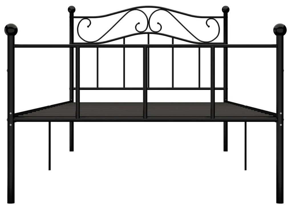 Estrutura de cama 100x200 cm metal preto