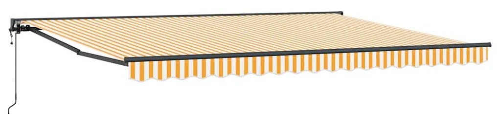 Toldo Retrátil Manual Laranja e Branco 450x300 cm