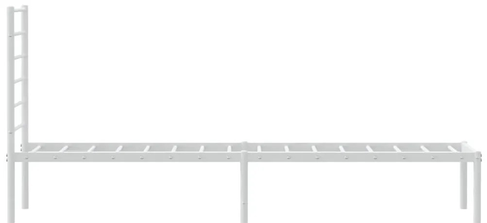 Estrutura de cama com cabeceira 75x190 cm metal branco