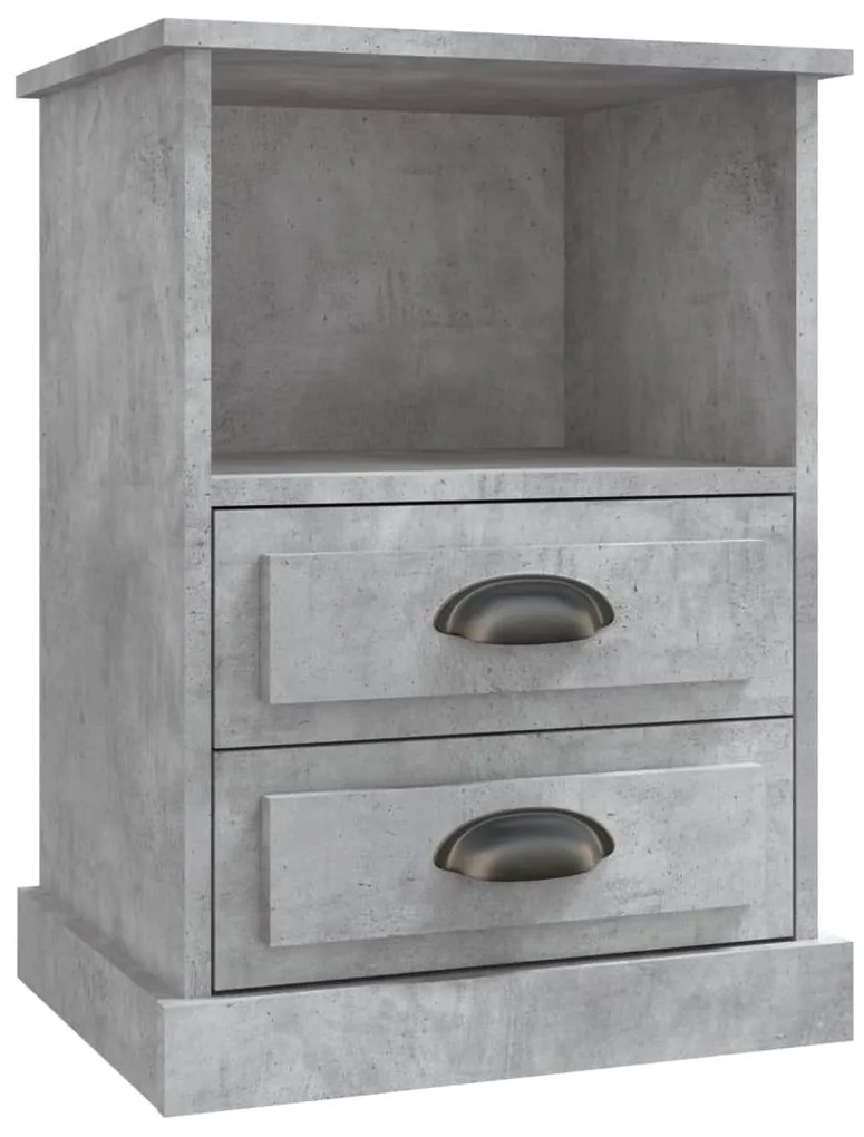Mesas de cabeceira 2 pcs 43x36x60 cm cinzento cimento