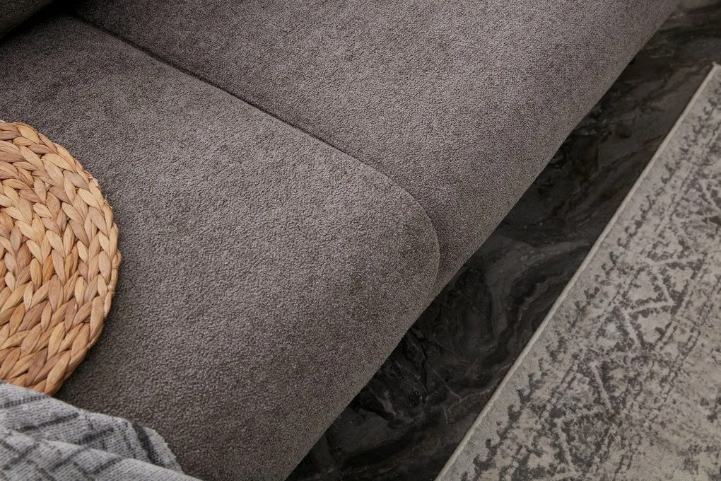 Sofá-Cama de Canto Simena – Cinzento – 266 x 133 cm