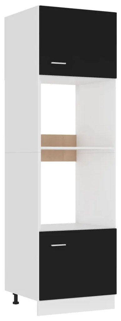 vidaXL Armário para micro-ondas “Lyon” 60x57x207 cm preto