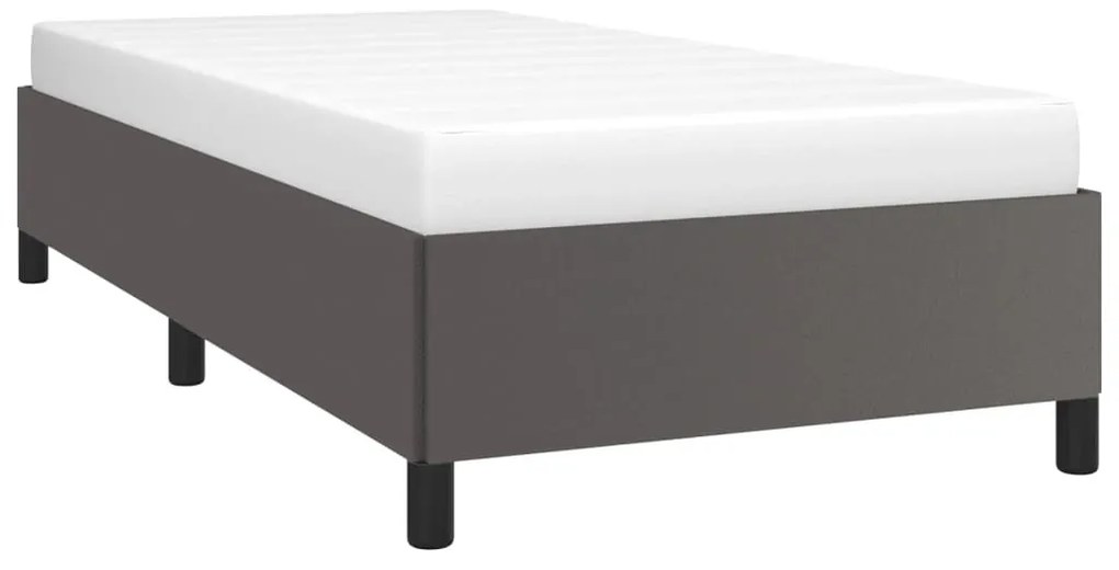 Estrutura de Cama Salu em Couro Artificial Cinza - 80x200cm - Design M