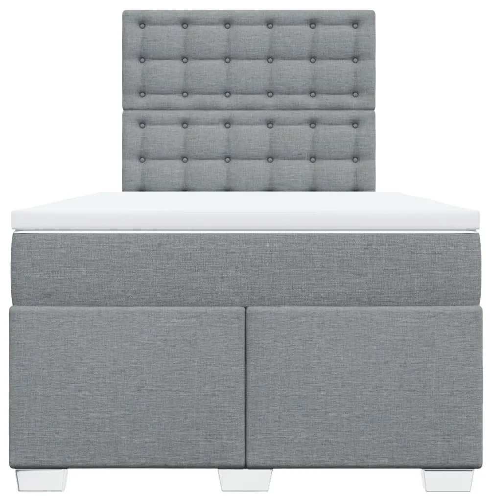 Cama com molas/colchão 120x200 cm tecido cinza-claro