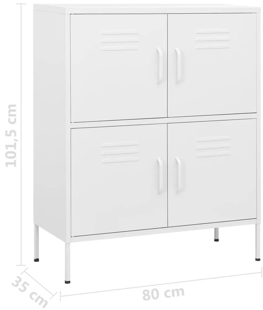 Armário de arrumação aço 80x35x101,5 cm branco