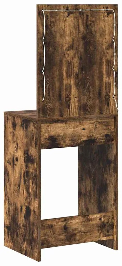 Mesa de Maquilhagem com Luzes LED Carvalho Fumado 50x41x135 cm