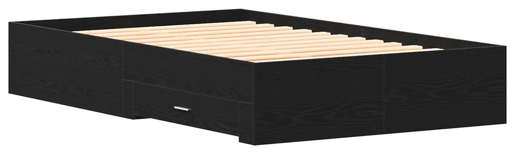Cama com Gavetas vidaXL Carvalho Preto 120x190 cm Madeira de Engenhari