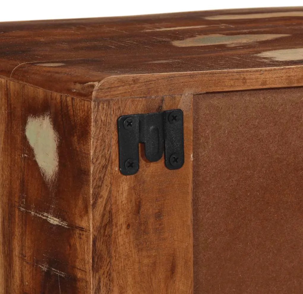 Armário de TV para parede 100x32x25cm madeira recuperada maciça