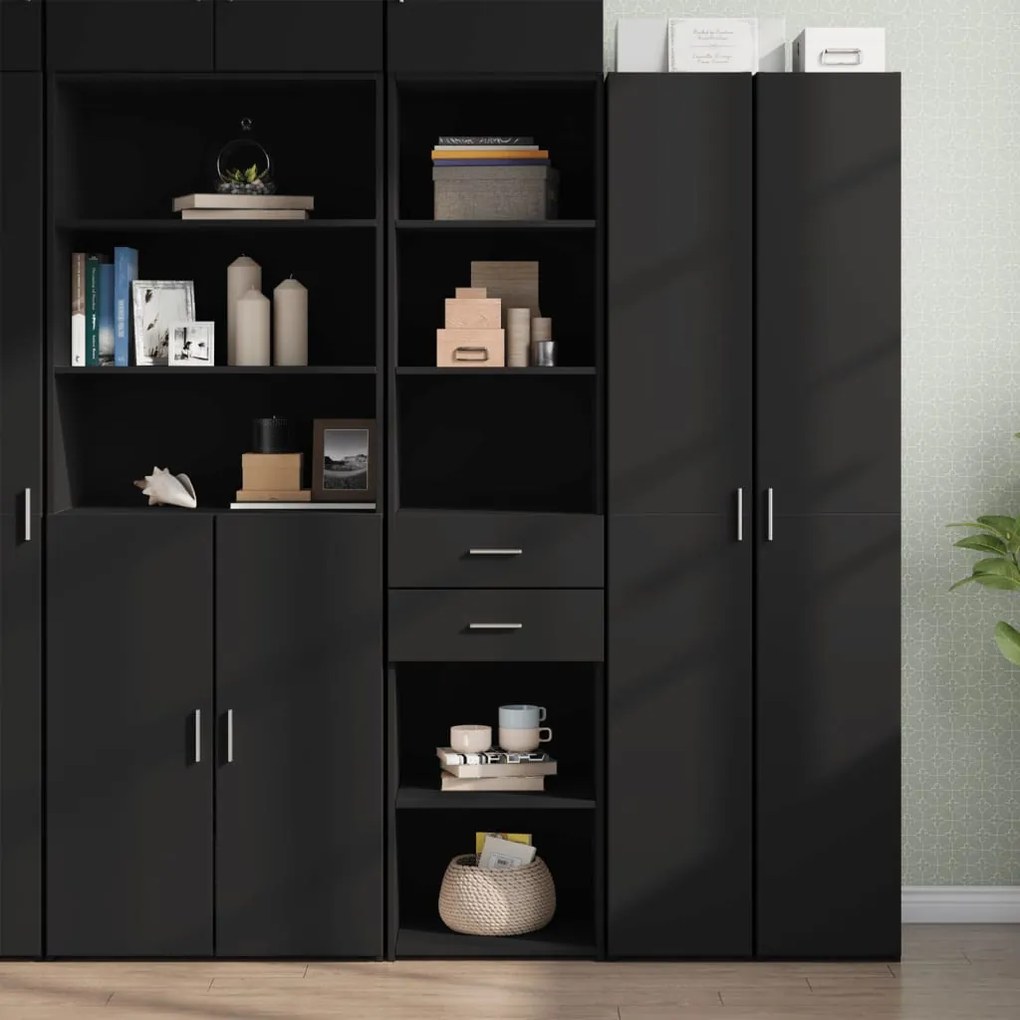 vidaXL Armário alto 45x42,5x185 cm derivados de madeira preto