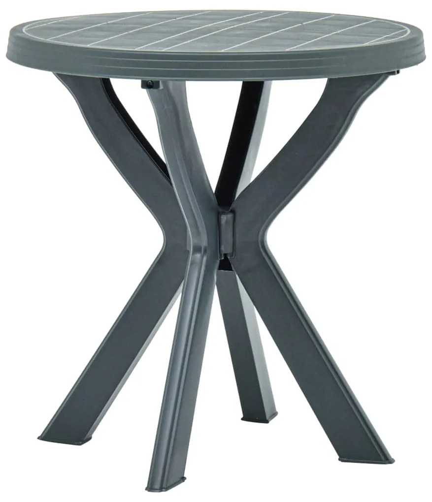 48797 vidaXL Mesa de bistrô Ø70 cm plástico verde