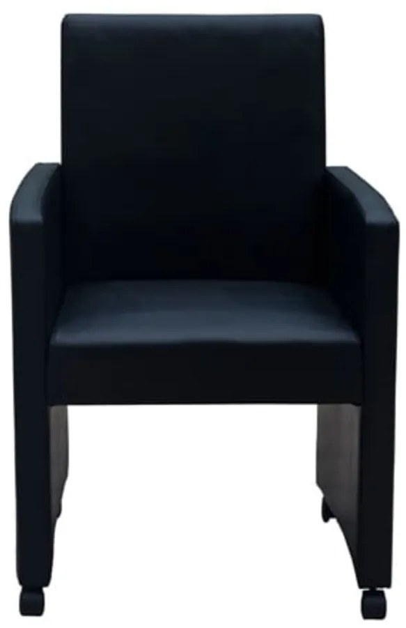 Cadeiras de jantar 2 pcs couro artificial preto