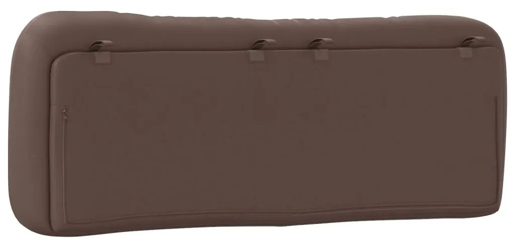 Almofadão de cabeceira 120 cm couro artificial castanho