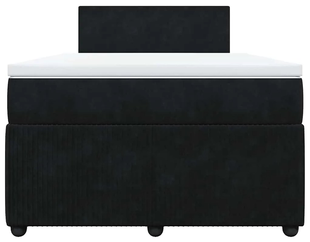 Cama boxspring com colchão 120x190 cm veludo preto