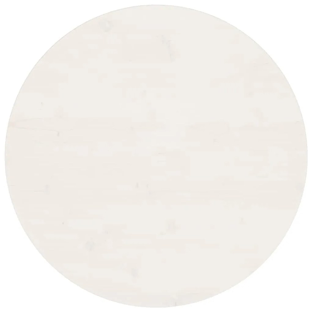 Tampo de mesa pinho maciço Ø70x2,5 cm branco