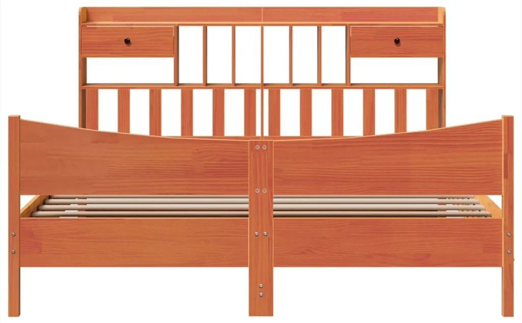 Cama sem colchão 180x200 cm pinho maciço castanho-mel