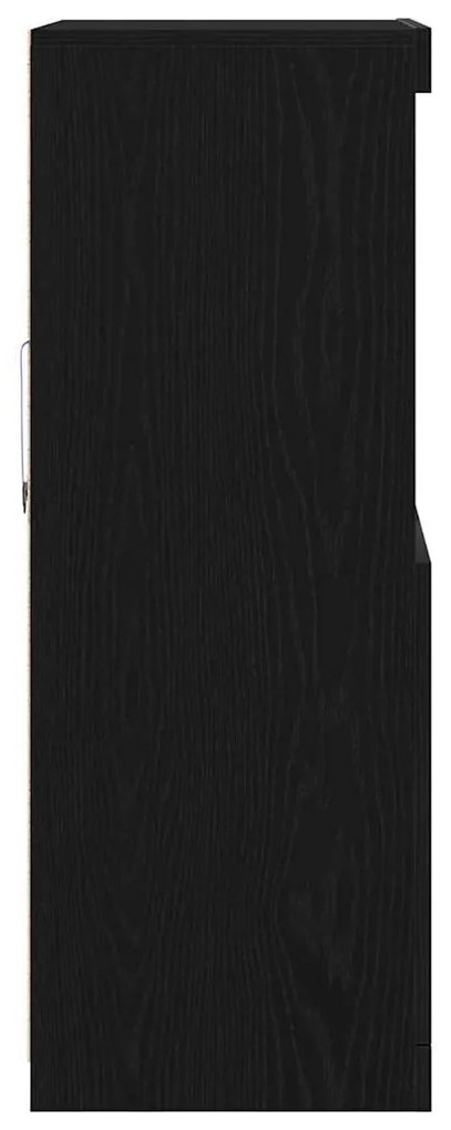 Sideboard vidaXL com luzes LED Carvalho Preto 60x37x100 cm