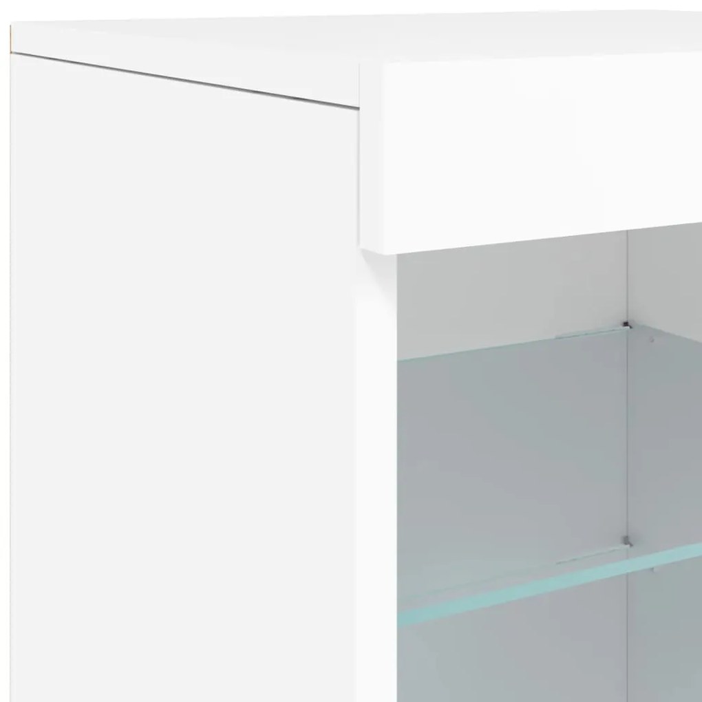 Aparador com luzes LED 123x37x67 cm branco
