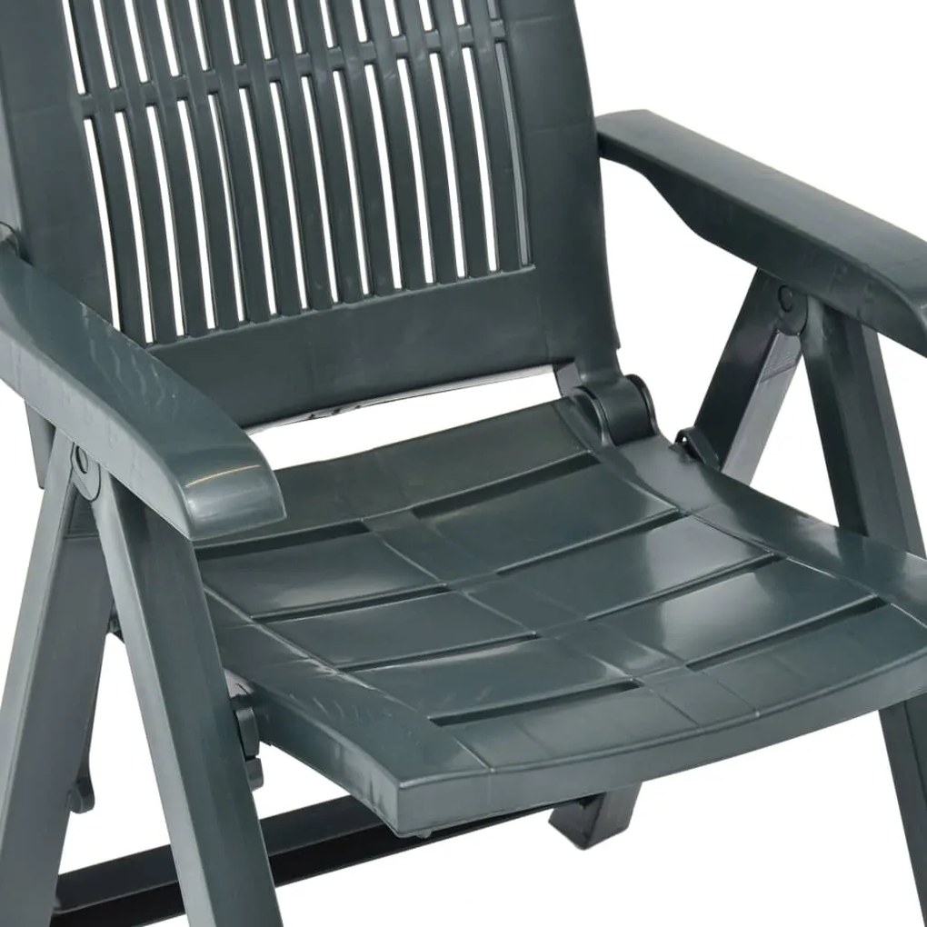 Cadeiras de jardim reclináveis 2 pcs plástico verde