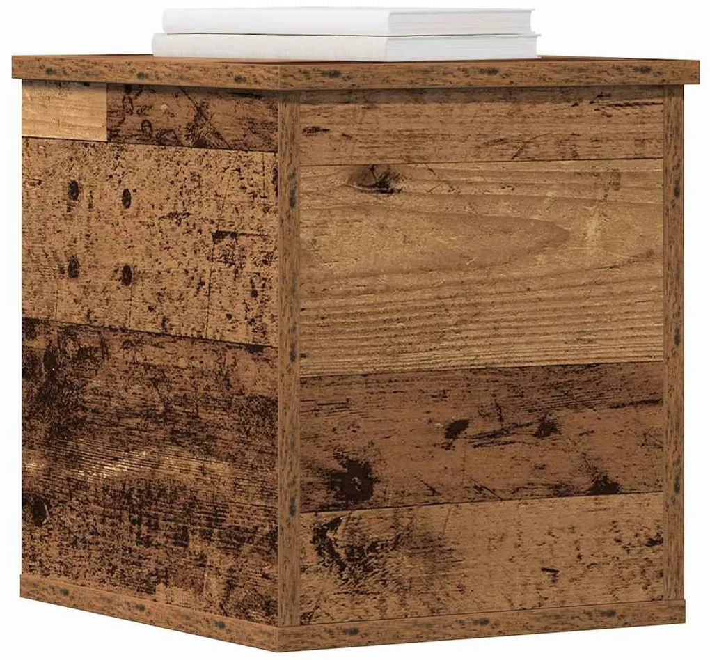 Caixa de Armazenamento vidaXL com Tampa Madeira Antiga 30x35x35 cm Mad