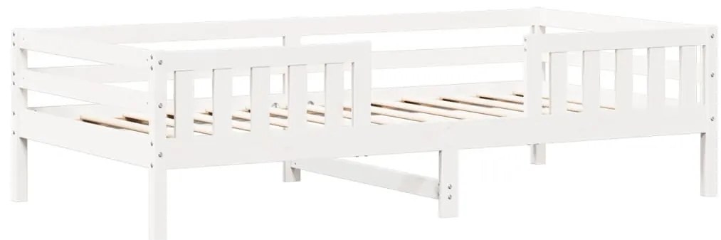 Estrutura de cama com telhado 100x200 cm pinho maciço branco