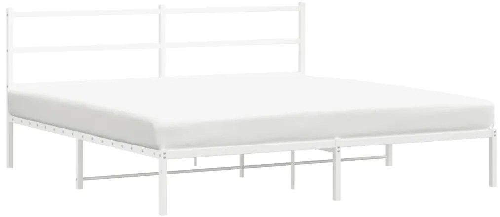 Estrutura de cama com cabeceira 200x200 cm metal branco