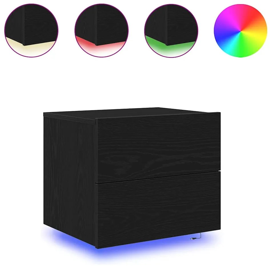 Guarda-roupa de cabeceira vidaXL com LED Montado na parede Carvalho Pr