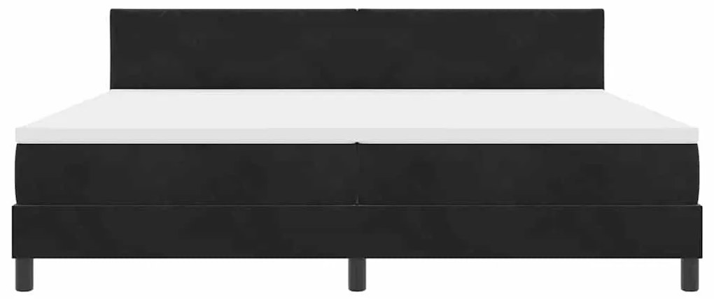 Cama Box Spring com Colchão Preta 200x200 cm Veludo