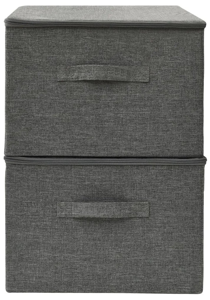 Caixas de arrumação 2 pcs 43x34x23 cm tecido antracite