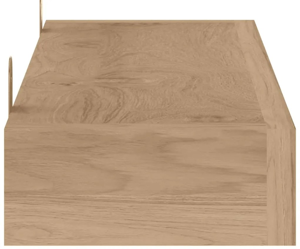 Prateleiras de parede 2 pcs 90x15x4 cm madeira de teca maciça