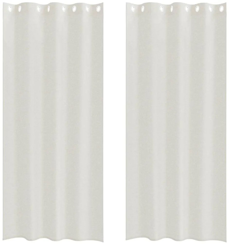 Cortinas com cortinas 2 pcs Creme 140 x 225 cm Poliéster