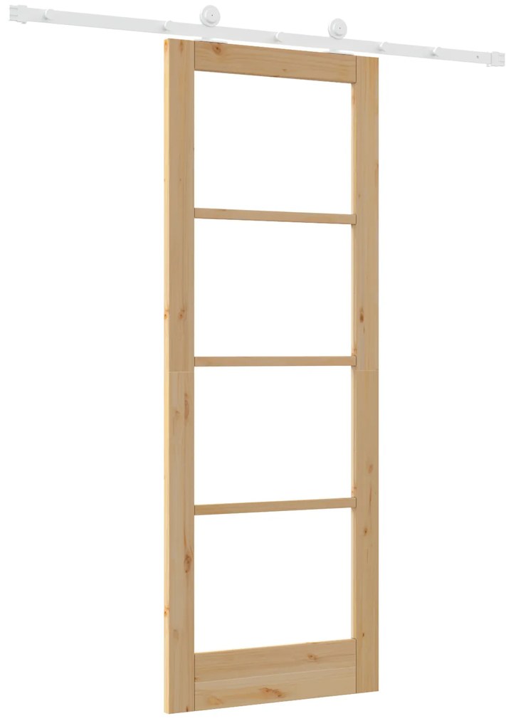 Porta Deslizante com Conjunto de Hardware 'ORKDAL'Madeira Sólida e Vid