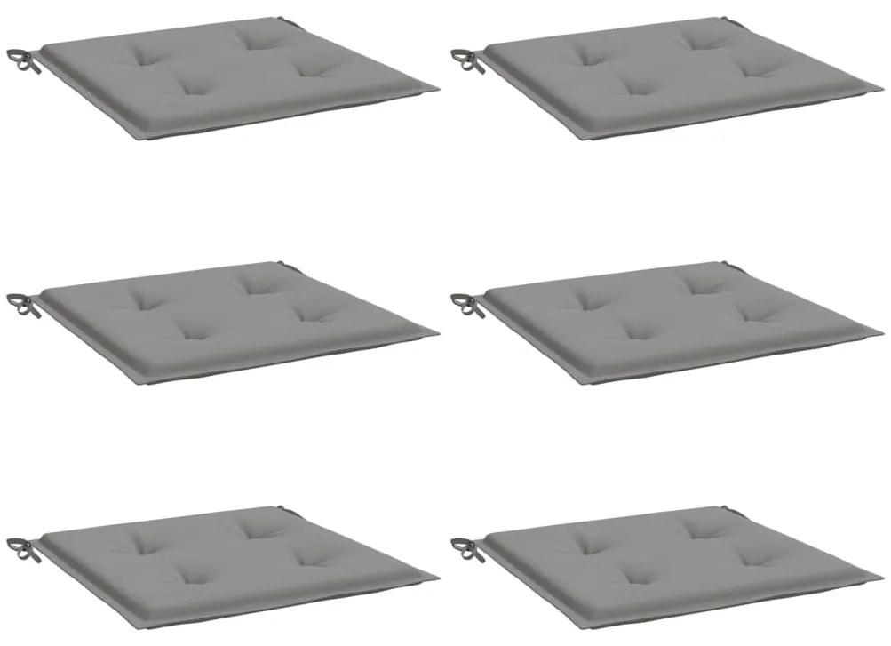 Almofadões p/ cadeiras de jardim 6 pcs tecido oxford cinza