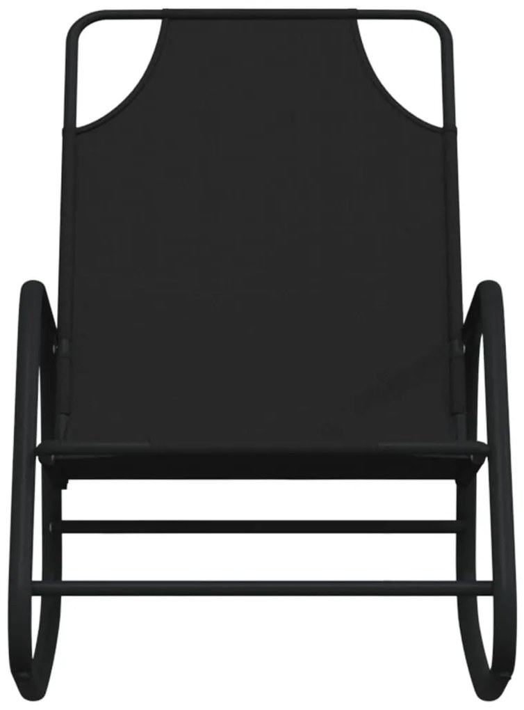 Espreguiçadeiras baloiço 2 pcs aço e textilene preto
