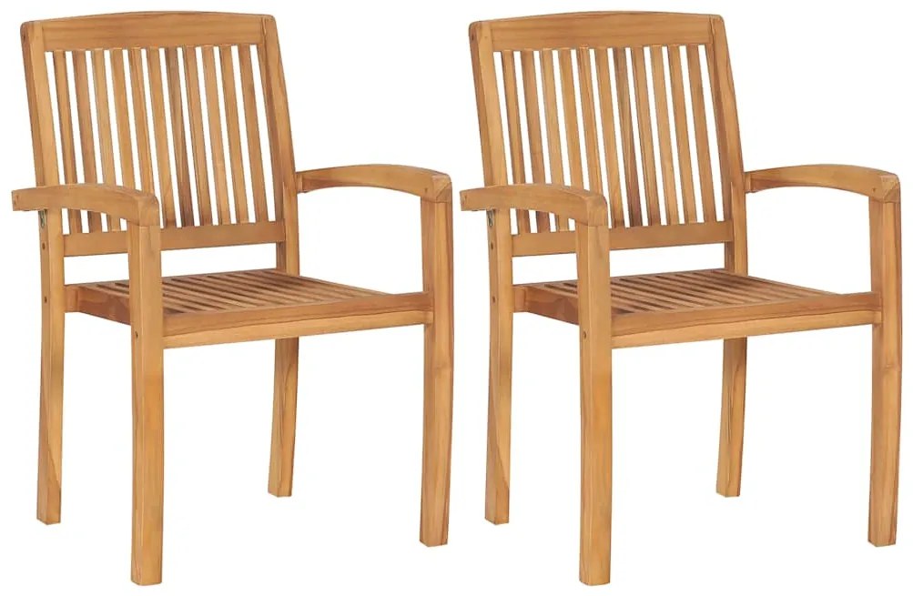 Cadeiras de jardim c/ almofadões cinza-acast. 2 pcs teca maciça