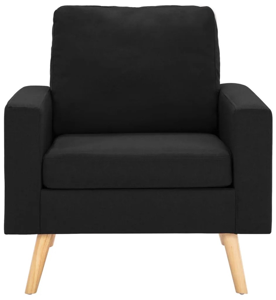 2 pcs conjunto de sofás tecido preto