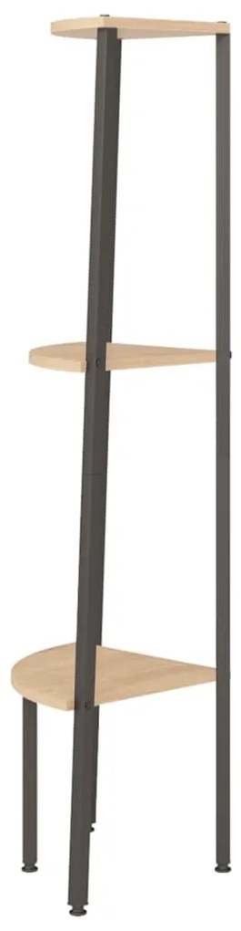 Unidade 3 pratel. de canto 45,5x31,5x120cm castanho-claro/preto