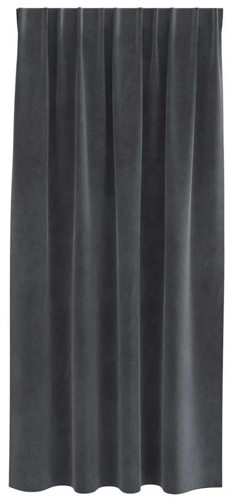 Cortinas Blackout vidaXL com fita na parte superior 2 pcs Veludo Cinza